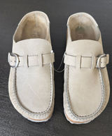 Birkenstock Buckley Suede Closed-Toe Slip On Sandals Grey Women's Size 39 -9 Photo 0