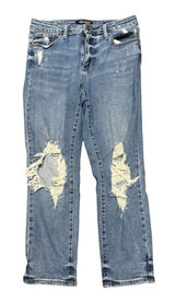 Judy Blue Distressed Boyfriend Fit Cotton Blend Denim Jeans Size 11/30 Photo 0