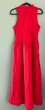 a new day Vibrant Red Sleeveless Mock Neck Maxi Dress Photo 0