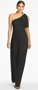 NWOT Sachin & Babi Chelsea One Shoulder Bow Gown in Black sz 2 Photo 0