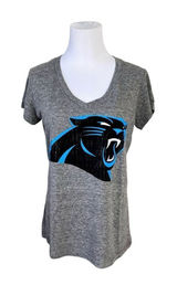 2/$20 NFL Team Carolina Panthers Gray Vneck Tee Shirt M(10-12) Graphic T-shirt Photo 0