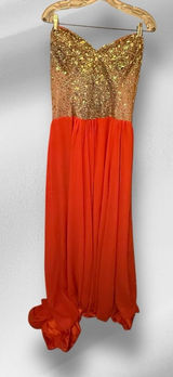 Riva Designs Strapless Prom‎ Dress With Train & Rhinestones Photo 0