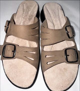 Clarks Springers Sandals Womens 5.5 Brown Leather Buckle Slides Comfort Casual Photo 0