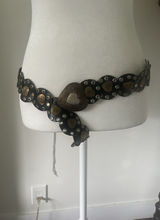Putcuku Disc Belt Black Leather Heart Concha Metal Bohemian Western Photo 0