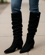 NEW INC International Concept Leather Slouchy Boot Black SZ-8 Photo 0