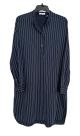 Aritzia‎ Babaton Striped Shirt Dress Blue White Midi Long Sleeve Pockets #FF10-2 Photo 0