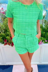 Day and Moon Green Tweed Set Photo 0