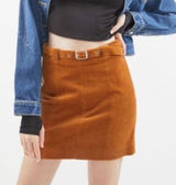 Urban Outfitters Mini Skirt Honey Brown Corduroy Belted Boho Retro Festival M Photo 0