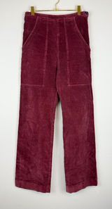 Prairie Underground Yr Arrow Pants Burgundy Wine Corduroy Wide Leg Size Small Photo 0
