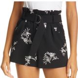 MAJE Ima Floral Embroidered Shorts Floral Preppy Size 36‎ US Small Black Photo 0