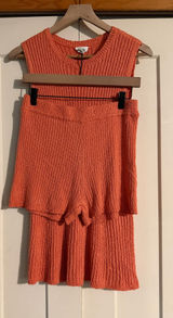 New Me two piece knit set Orange Size M Photo 0