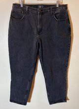 Abercrombie & Fitch Curve Love High Rise‎ Mom Jeans Faded Black Denim 33/16R Photo 0