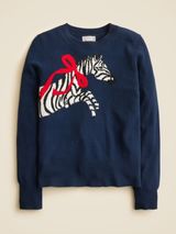 J.Crew Cashmere classic-fit crewneck sweater in zebra intarsia CO586 Photo 0