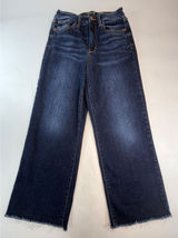 Judy Blue Wide Leg High Rise Raw Hem Dark Wash Jeans JB82517DK-CO Womens 1/25 Photo 0