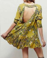 Free People Smooth Talker Tunic Top Womens S Mini Dress Boho Floral Open Back Photo 0