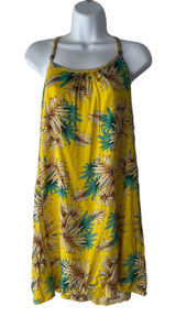 NWT SlothToes Costa Rica Women's Size‎ XS Yellow Tropical Vacation Mini Dress Photo 0
