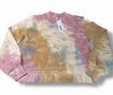 525 America‎ Womens Tie Dye Mock Neck Sweatshirt Pink Blue Tan Size S NWT Photo 0