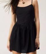 NWT Linen Mix Corset Mini Skater Dress Size 2 Photo 0