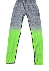 Running Girl Ombre Workout Leggings Gray Green Yoga Pants Athletic Wear‎ Photo 0