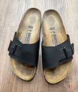 Birkenstock Madrid Black Birko-Flor Slide Sandals Womens 39 L8 M6 Regular Width Photo 0