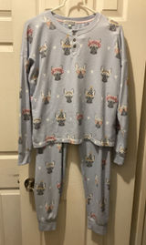 P.J. Salvage Light Blue Girls' Pajama Set with French Bulldog Motif Photo 0
