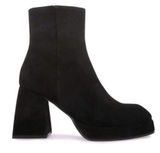 STEVE MADDEN Treasure Black Suede Platform Square Toe &  Heel Booties Size 9.5 Photo 0