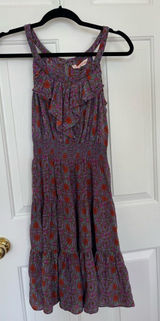 Womens Rebecca Taylor Pink Multicolor Floral Sleeveless Silk dress Photo 0