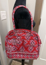 Vintage Vera Bradley Frankly Scarlett Bowler Bag Shoulder Purse Geometric Floral Photo 0