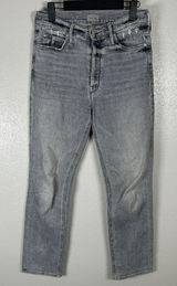 Mother Button Fly Dazzler Ankle Jeans Womens 26 Shadows In The Grass Gray Heart Photo 0
