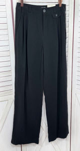 A New Day Pleat Front Wide Leg High Waist Trouser Pants Black Size 4 Photo 0