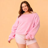 Blogilates dance studio sweatshirt off shoulder pink 3X Photo 0
