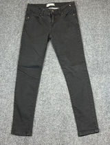 Free People Jeans Womens Sz 25 black Mid Rise Straight Leg Photo 0