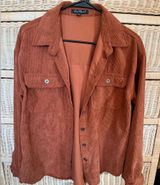 Velvet Heart Burnt Orange Corduroy Button Up Shacket Photo 0