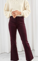 & OTHER STORIES Women’s Corduroy High Rise Crop Flare Pants Red‎ Cranberry Sz 10 Photo 0