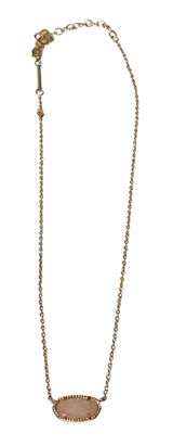 Kendra Scott Elisa Pendant Necklace Gold/Rose Quartz Jewelry Photo 0