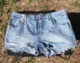 Levi's | 501 Button Fly Distressed Cut Off Short Size 33 100% Cotton Photo 0