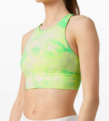 Lululemon Energy Bra High Neck Long Line Shibori Highlight Yellow Green 4 Photo 0