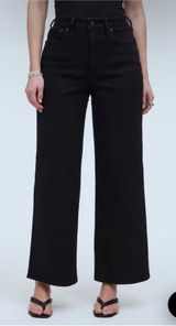 Madewell 28” Perfect Vintage Wide Leg Black Relaxed Office Work Photo 0