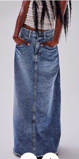 We The Free ( Free people)High-Waist Long Denim Skirt in Blue size 6 Photo 0
