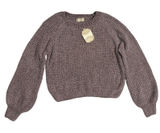 Altar'd State Nirvana Mauve Chenille‎ Waffle Knit Balloon Sleeve Sweater XS Photo 0