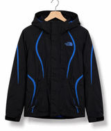 The North Face Womens XS Black‎ Blue Hooded Ski Shell Jacket Powder Skirt Photo 0