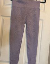 Gymshark Purple Leggings with Elastic Waistband and Full-Length‎ Fit Photo 0