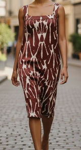 DIANE VON FURSTENBERG Matilda Silk Dress jiraffe size 8 Photo 0