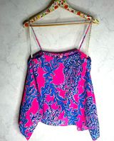 Lilly Pulitzer pink tropical print silk tank Photo 0