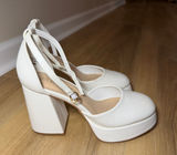 Dream Paris Bridal White Platform Heels Size 7.5 Engagement Wedding Photos Photo 0