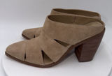 Vince Camuto Aimie Tan Suede Slip On Block Heels Mules Women's Size 8.5‎ Photo 0