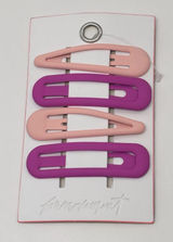 NWT Free People Take Care Hair Clip Pack in Living Magenta/Pastel Peach Photo 0