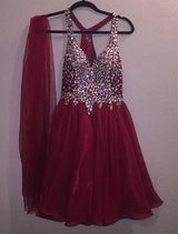 Prom Girl burgundy/red sequin dress Photo 0