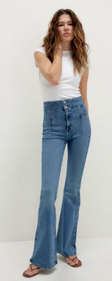 Free‎ People We The Free Jayde Flare Jeans in Sunburst Blue Size 29 Photo 0