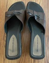 Montego Bay Club Wedge Slip On Slides Size 10 Color Brown Photo 0